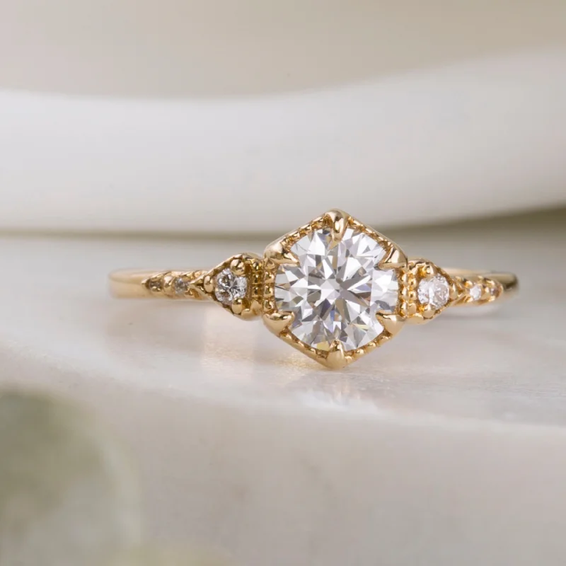 Princess - Cut Women's Diamond Rings in White Gold with a High - Clarity Diamond for a Modern LookAgatha Ring, IGI Certified 0.8ct Lab Diamond, 14k Yellow Gold (One of a kind) Princess - Cut Women's Diamond Rings in White Gold with a High - Clarity Diamond for a Modern LookAgatha Ring, IGI Certified 0.8ct Lab Diamond, 14k Yellow Gold (One of a kind)