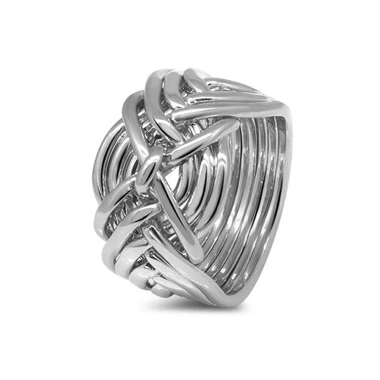 Puzzle rings with a nautical theme for beach loversMens Platinum 9D-M