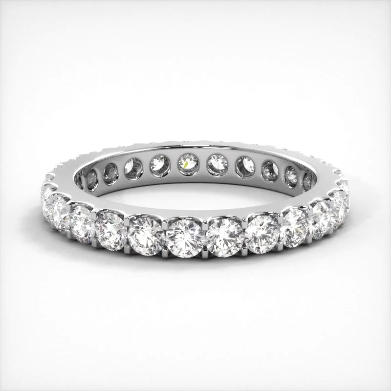 Marquise - Cut Women's Diamond Rings in Palladium for a Unique and Elongated Shape1.5 ct. Round Diamond Shared Prong Eternity Band Marquise - Cut Women's Diamond Rings in Palladium for a Unique and Elongated Shape1.5 ct. Round Diamond Shared Prong Eternity Band