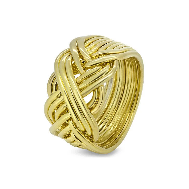 Vintage - inspired puzzle rings with a distressed finishMens Gold 10B-M
