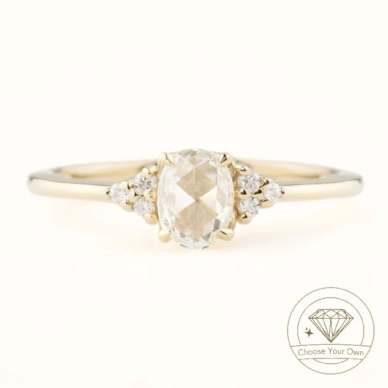 Women's Diamond Rings with Opal Inlays and Diamond Accents for a Mysterious and Iridescent LookTeresa Ring, Oval Rose Cut Diamond Women's Diamond Rings with Opal Inlays and Diamond Accents for a Mysterious and Iridescent LookTeresa Ring, Oval Rose Cut Diamond
