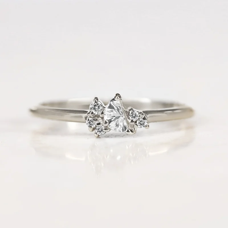 Cathedral - Style Women's Diamond Rings with a Raised Center Setting and Elaborate MetalworkCrescent Moon Ring | white diamonds Cathedral - Style Women's Diamond Rings with a Raised Center Setting and Elaborate MetalworkCrescent Moon Ring | white diamonds