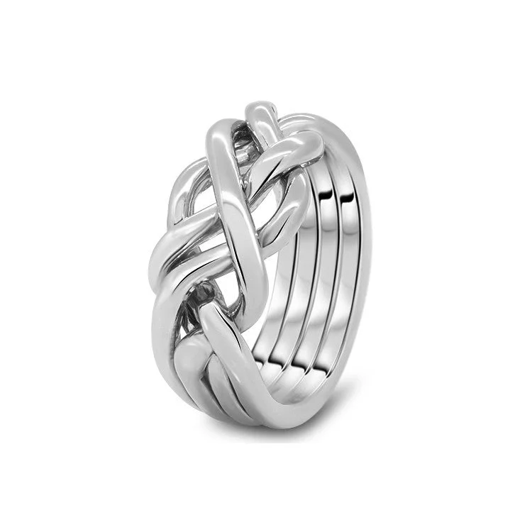 Antique - style puzzle rings with intricate Celtic knotworkMens Platinum 4HB-M