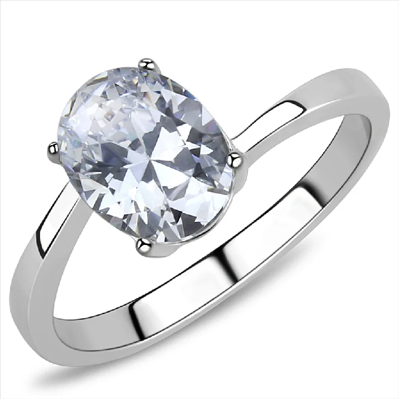 Ruby anniversary rings symbolizing love and passionCJE3433 Wholesale Women's Stainless Steel Clear AAA Grade CZ Oval Ring Ruby anniversary rings symbolizing love and passionCJE3433 Wholesale Women's Stainless Steel Clear AAA Grade CZ Oval Ring