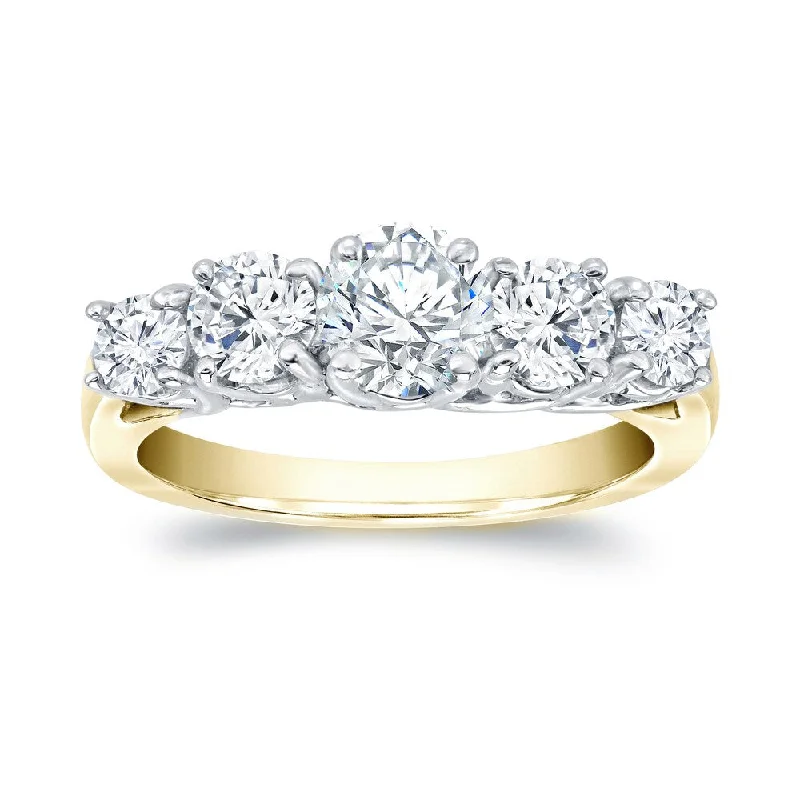 Marquise - Cut Women's Diamond Rings in Palladium for a Unique and Elongated ShapeAuriya Round 1/2ctw 5-Stone Diamond Wedding Band 14k Two-tone Gold Marquise - Cut Women's Diamond Rings in Palladium for a Unique and Elongated ShapeAuriya Round 1/2ctw 5-Stone Diamond Wedding Band 14k Two-tone Gold