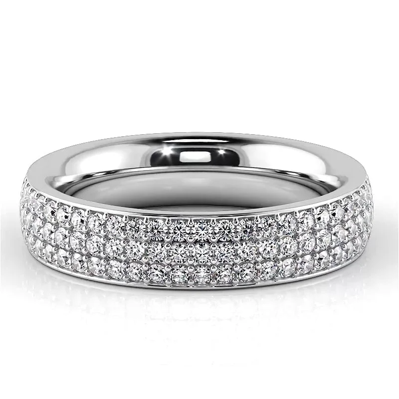 Women's Diamond Rings with Side - Stone Pave Setting for a Sparkling and Continuous Shine1.18 ct. Round Diamond Eternity Wedding Ring Women's Diamond Rings with Side - Stone Pave Setting for a Sparkling and Continuous Shine1.18 ct. Round Diamond Eternity Wedding Ring