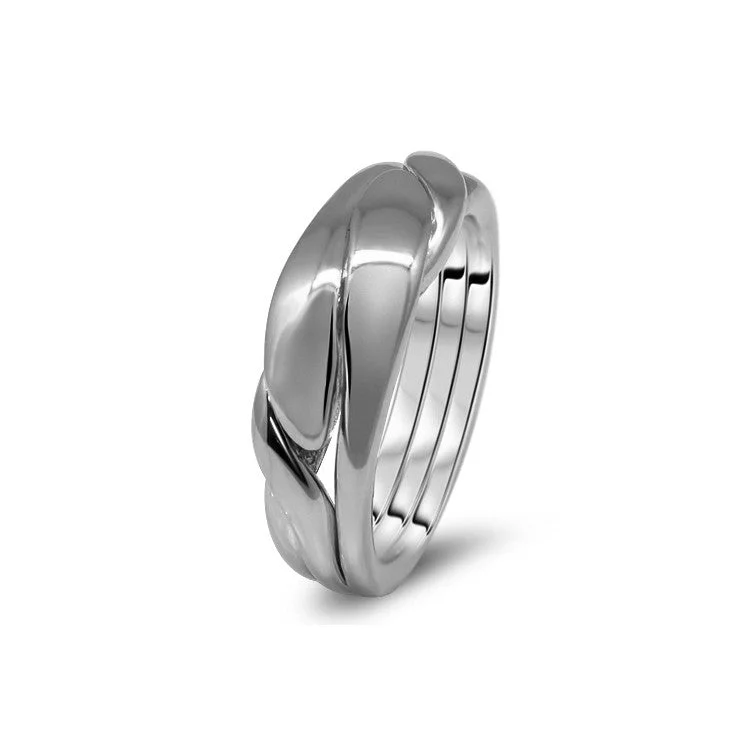 Adjustable puzzle rings for a perfect fit every timeUnisex Platinum 3WBD-U