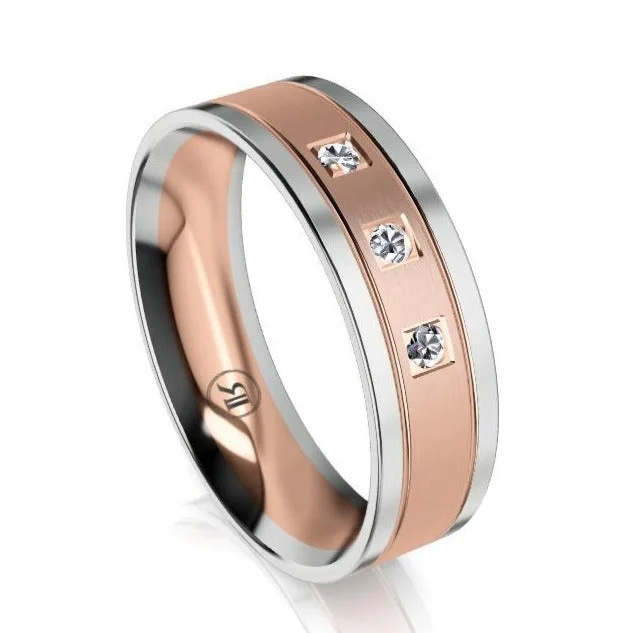 Vintage - Style Women's Diamond Rings with Floral - Engraved Bands and Multiple Diamond AccentsThe Griffin Two Tone White Gold Edge Diamond Mens Wedding Ring Vintage - Style Women's Diamond Rings with Floral - Engraved Bands and Multiple Diamond AccentsThe Griffin Two Tone White Gold Edge Diamond Mens Wedding Ring