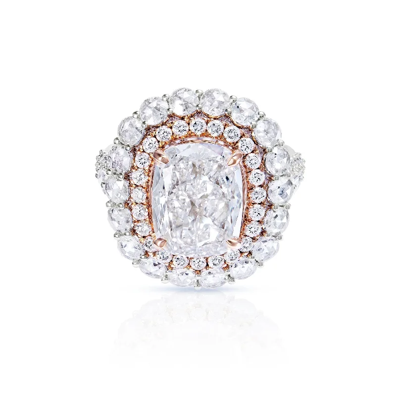 Cluster - Style Women's Diamond Rings with Multiple Small Diamonds Arranged in a Stunning Pattern7 carat Cushion Cut Lab Grown Diamond Engagement Ring. IGI Certified Cluster - Style Women's Diamond Rings with Multiple Small Diamonds Arranged in a Stunning Pattern7 carat Cushion Cut Lab Grown Diamond Engagement Ring. IGI Certified