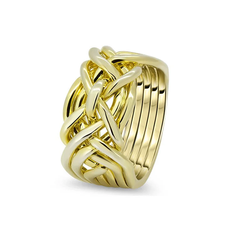 Puzzle rings with a coral pattern for a vibrant and colorful feelMens Gold 7D-M