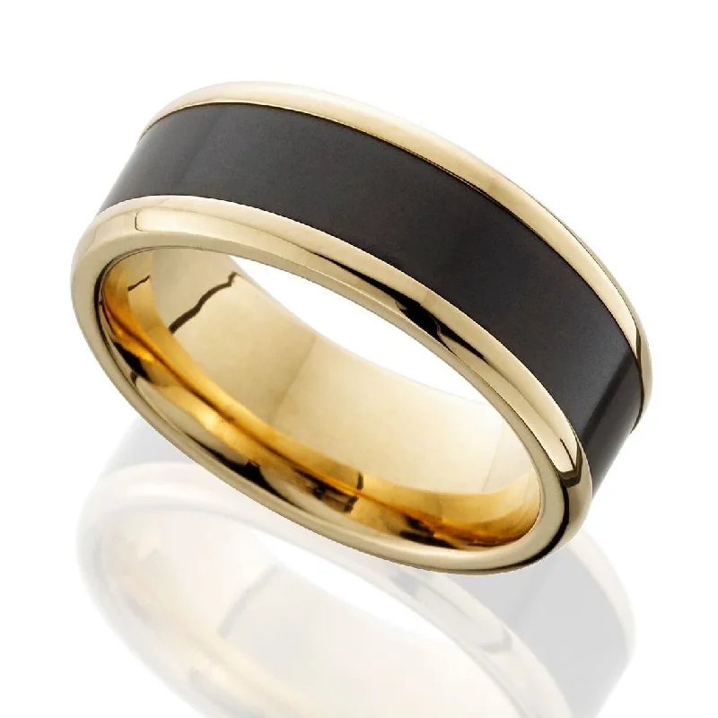 Tennis - Style Women's Diamond Rings with a Continuous Row of Diamonds for a Classic and Versatile LookElysium Ares Black Diamond and 18 Carat Yellow Gold Wedding Ring Tennis - Style Women's Diamond Rings with a Continuous Row of Diamonds for a Classic and Versatile LookElysium Ares Black Diamond and 18 Carat Yellow Gold Wedding Ring