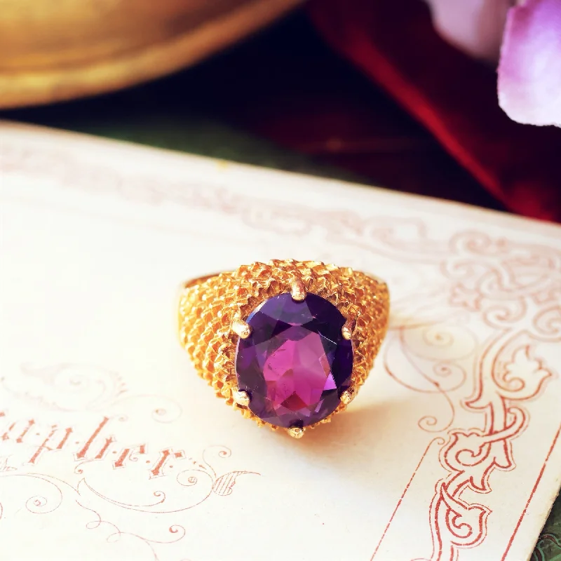 Boho - Style Women's Rings with Turquoise and Leather AccentsSpectacular Vintage Date 1970 Amethyst Cocktail Ring Boho - Style Women's Rings with Turquoise and Leather AccentsSpectacular Vintage Date 1970 Amethyst Cocktail Ring