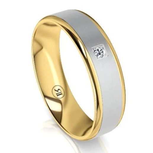 Women's Diamond Rings with Side - Stone Pave Setting for a Sparkling and Continuous ShineThe Astley Two Tone White Gold Centered Diamond Mens Wedding Ring Women's Diamond Rings with Side - Stone Pave Setting for a Sparkling and Continuous ShineThe Astley Two Tone White Gold Centered Diamond Mens Wedding Ring