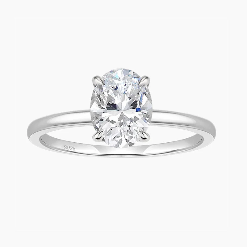 Interlocking Band Women's Rings in White Gold for a Modern Design3CT Oval Cut Solitaire Cubic Zirconia Promise Ring Interlocking Band Women's Rings in White Gold for a Modern Design3CT Oval Cut Solitaire Cubic Zirconia Promise Ring