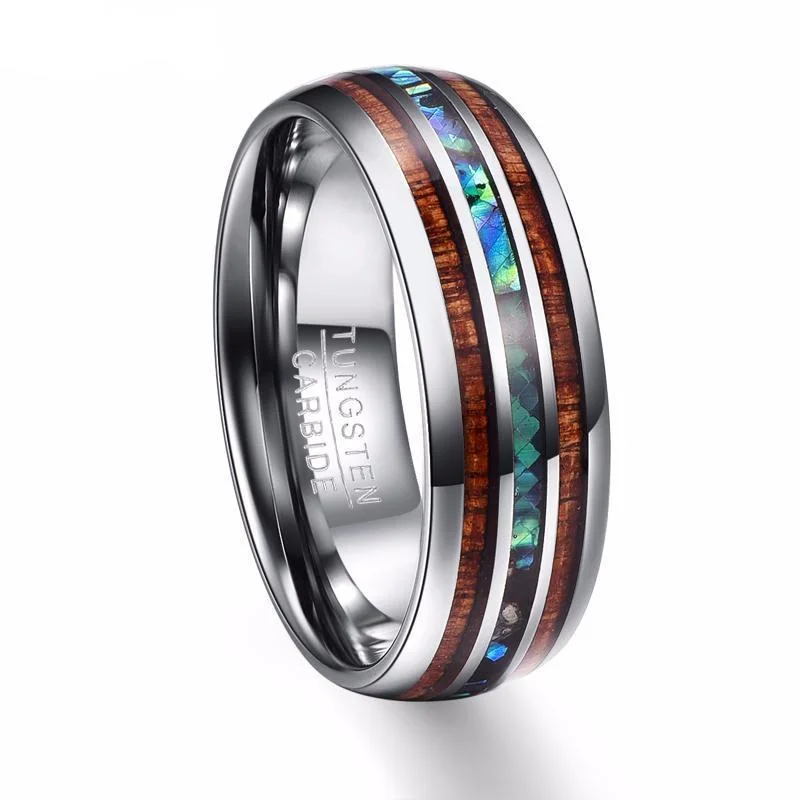 Men's black ceramic rings for a modern and edgy lookGrain - Tungsten Clearance Sale❗