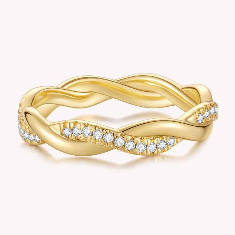 Minimalist Pinky Rings with a Slim and Sleek ProfileTwisted Rope Eternity Ring