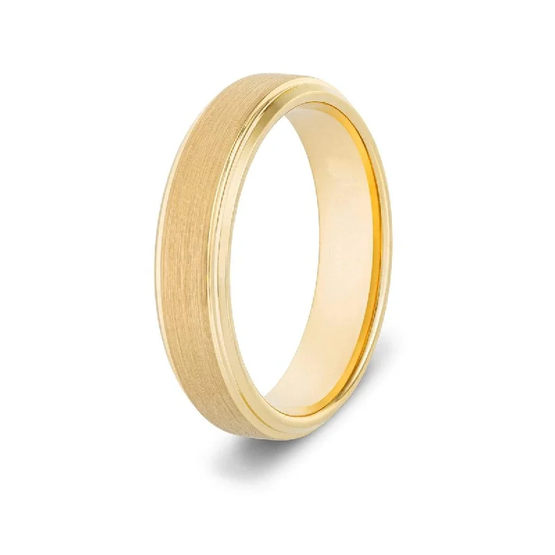 Art Deco - Inspired Women's Rings with Geometric Shapes in 14K GoldWomen’s Brushed Gold Tungsten Ring Art Deco - Inspired Women's Rings with Geometric Shapes in 14K GoldWomen’s Brushed Gold Tungsten Ring