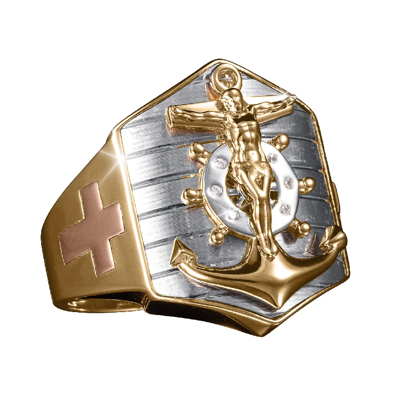 Minimalist Women's Rings with a Single Pearl in 14K Gold - Plated BandsMariners Valour Men's Ring Minimalist Women's Rings with a Single Pearl in 14K Gold - Plated BandsMariners Valour Men's Ring