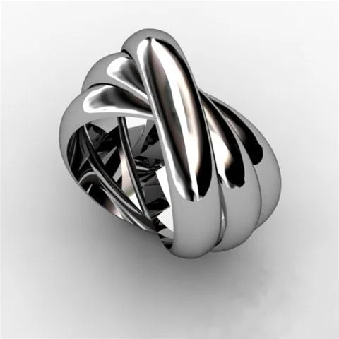 Puzzle rings with a musical note pattern for musicians14K Solid WHITE Gold THICK Rolling Ring - 3B3WTHICK Puzzle rings with a musical note pattern for musicians14K Solid WHITE Gold THICK Rolling Ring - 3B3WTHICK