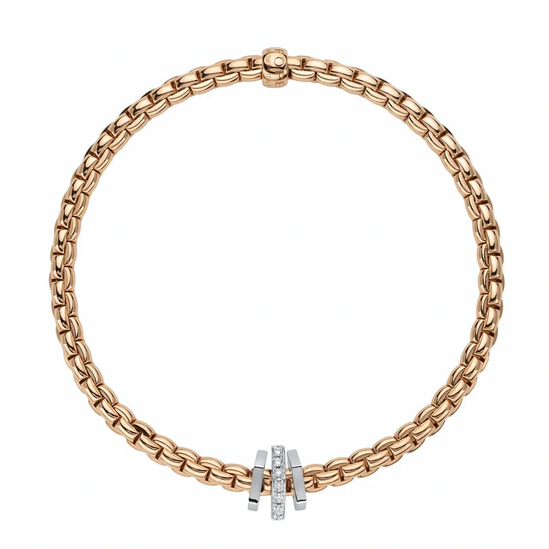 Fope Eka 18ct Rose Gold 0.15ct Diamond Bracelet