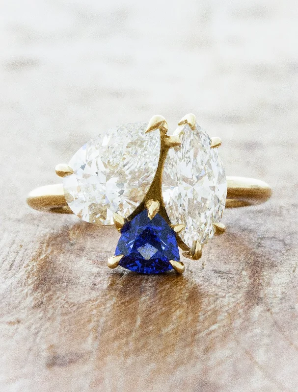 Men's Turquoise Engagement Rings in 925 Silver with a Southwestern - Inspired BandAzure - Lab Grown Diamond & Sapphire Cluster Ring Men's Turquoise Engagement Rings in 925 Silver with a Southwestern - Inspired BandAzure - Lab Grown Diamond & Sapphire Cluster Ring