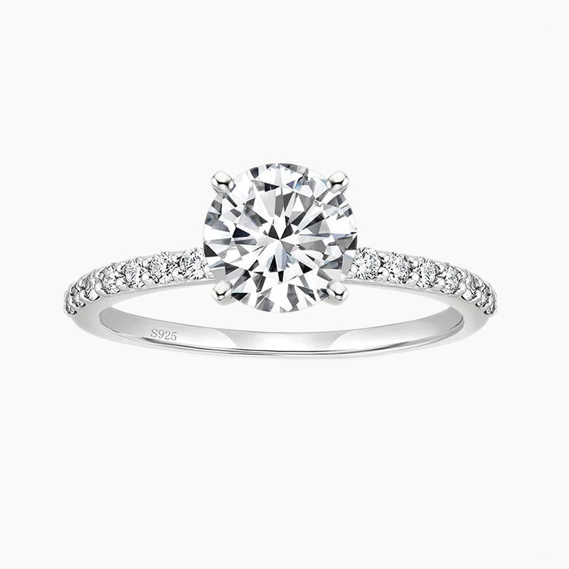 Women's Rings with Hidden Compartments for Secret Keepsakes925 Sterling Silver Round Brilliant CZ Ring For Women