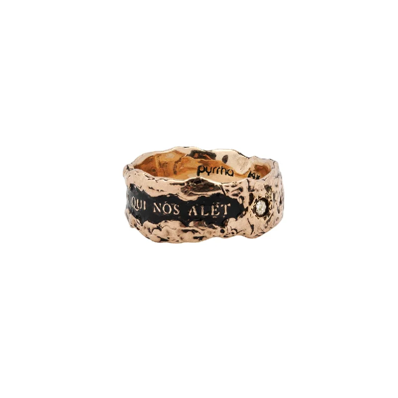 Boho - Style Women's Rings with Turquoise and Leather AccentsLove Is the Breath that Sustains Us Wide 14K Gold Diamond Set Textured Band Ring Boho - Style Women's Rings with Turquoise and Leather AccentsLove Is the Breath that Sustains Us Wide 14K Gold Diamond Set Textured Band Ring