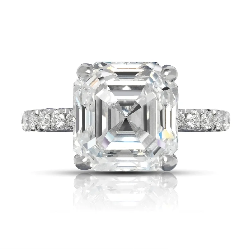 Princess - Cut Women's Diamond Rings in White Gold with a High - Clarity Diamond for a Modern LookADDISON 7 CARAT ASSCHER DIAMOND ENGAGEMENT RING PLATINUM GIA CERTIFIED G COLOR VVS1 CLARITY BY MIKE NEKTA NYC Princess - Cut Women's Diamond Rings in White Gold with a High - Clarity Diamond for a Modern LookADDISON 7 CARAT ASSCHER DIAMOND ENGAGEMENT RING PLATINUM GIA CERTIFIED G COLOR VVS1 CLARITY BY MIKE NEKTA NYC