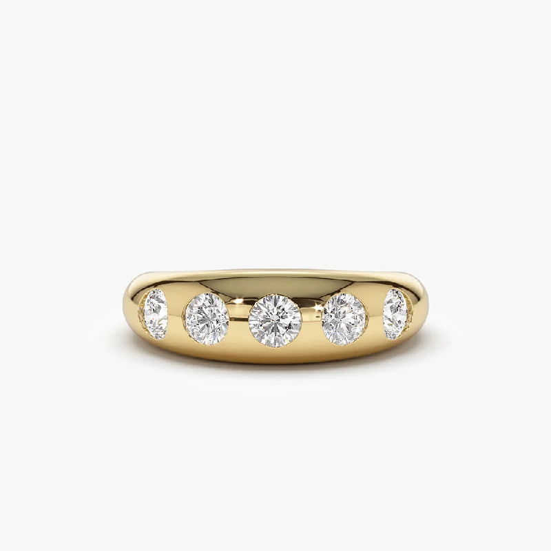 Signature - Design Women's Diamond Rings with a Brand - Specific Pattern and High - Quality Diamonds14k Dome Chunky Statement Diamond Ring Signature - Design Women's Diamond Rings with a Brand - Specific Pattern and High - Quality Diamonds14k Dome Chunky Statement Diamond Ring