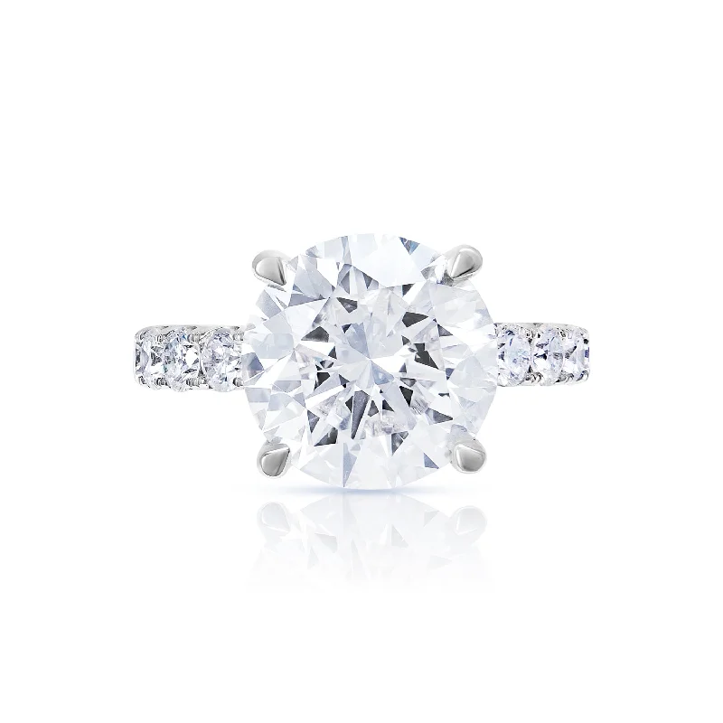 Marquise - Cut Women's Diamond Rings in Palladium for a Unique and Elongated Shape9 Carat Round Cut Lab Grown Diamond Engagement Ring Sidestone. IGI Certified Marquise - Cut Women's Diamond Rings in Palladium for a Unique and Elongated Shape9 Carat Round Cut Lab Grown Diamond Engagement Ring Sidestone. IGI Certified