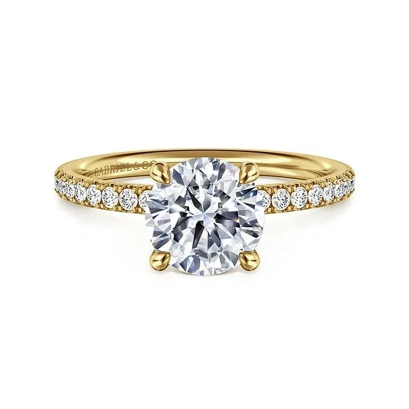 Men's Emerald Engagement Rings with 14K Yellow Gold and Vintage - Style FiligreeTwain - 14K Yellow Gold Round Diamond Engagement Ring (Setting Only) Men's Emerald Engagement Rings with 14K Yellow Gold and Vintage - Style FiligreeTwain - 14K Yellow Gold Round Diamond Engagement Ring (Setting Only)