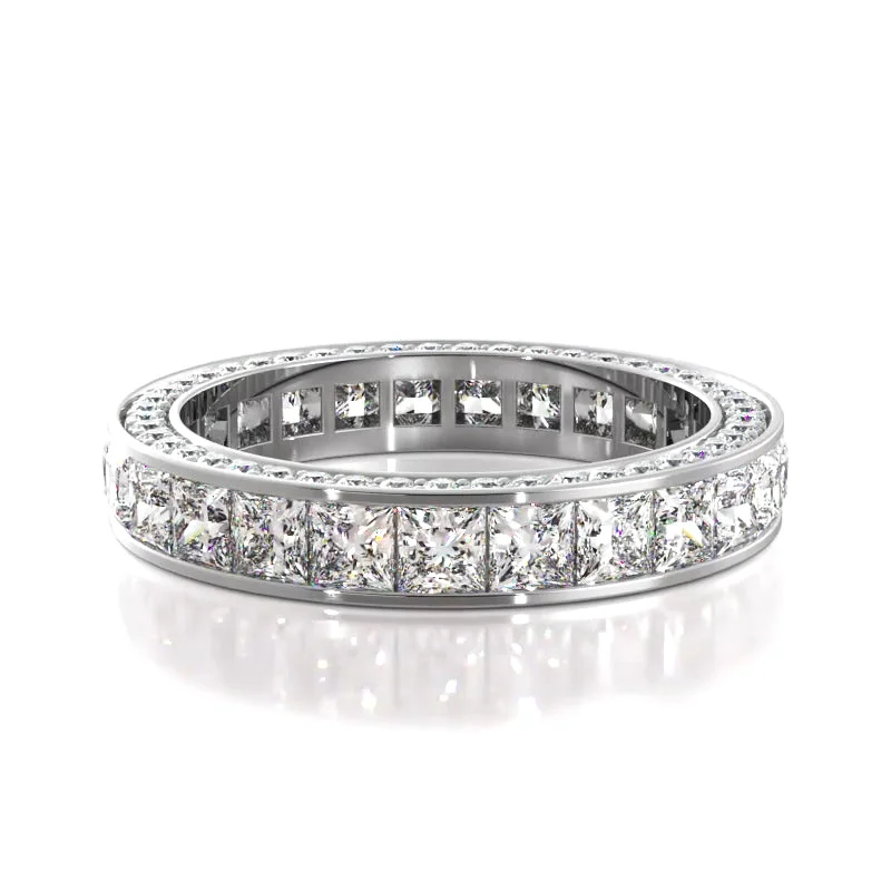 Cluster - Style Women's Diamond Rings with Multiple Small Diamonds Arranged in a Stunning Pattern3.14 ct. Princess And Round Diamond Eternity Band Cluster - Style Women's Diamond Rings with Multiple Small Diamonds Arranged in a Stunning Pattern3.14 ct. Princess And Round Diamond Eternity Band