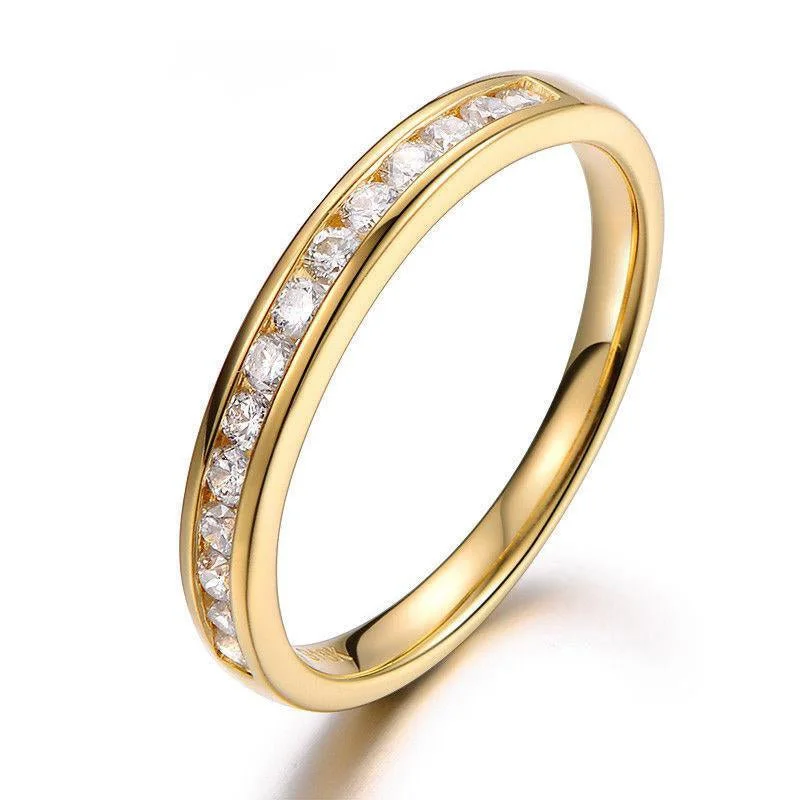 Anniversary rings with a diamond - and - tourmaline combinationChannel-Set Diamond Half Eternity Wedding Band 18K Gold Anniversary rings with a diamond - and - tourmaline combinationChannel-Set Diamond Half Eternity Wedding Band 18K Gold