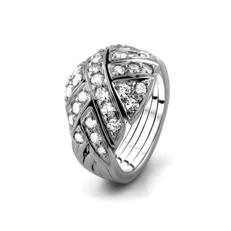 Puzzle rings with a dragon motif for a mythical appealUnisex Platinum 6DO-UD