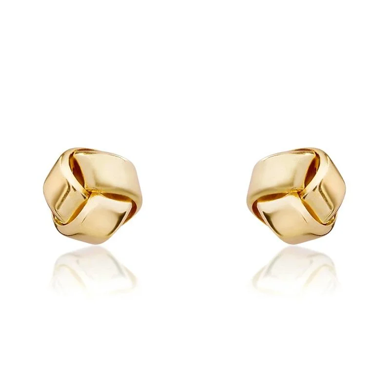 9ct Yellow Gold 5mm Looped Knot Stud Earrings