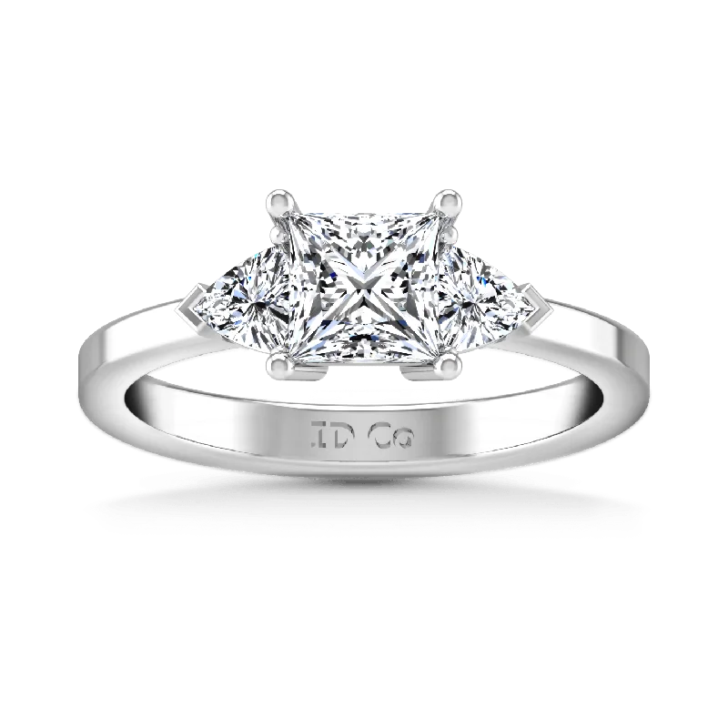 Art Deco - Inspired Women's Rings with Geometric Shapes in 14K GoldThree Stone Princess Cut Diamond Engagement Ring Simone 14K White Gold Art Deco - Inspired Women's Rings with Geometric Shapes in 14K GoldThree Stone Princess Cut Diamond Engagement Ring Simone 14K White Gold