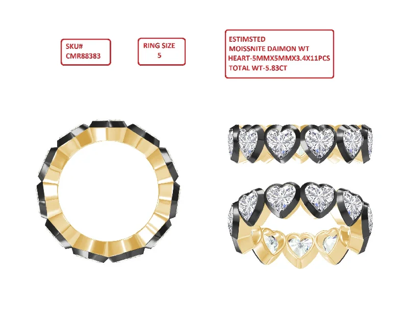 Pearl - Adorned Pinky Rings for an Elegant and Sophisticated LookEternity Wedding Band Ring For Women, 5.83 Carat Heart Shape Lab Created Moissanite Two Tone Full Eternity Stackable Promise Ring In 10K Solid Gold Jewelry Pearl - Adorned Pinky Rings for an Elegant and Sophisticated LookEternity Wedding Band Ring For Women, 5.83 Carat Heart Shape Lab Created Moissanite Two Tone Full Eternity Stackable Promise Ring In 10K Solid Gold Jewelry