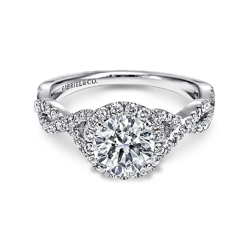 Women's Diamond Rings with Opal Inlays and Diamond Accents for a Mysterious and Iridescent Look14K White Gold 'Marissa' Round Halo Diamond Engagement Ring Women's Diamond Rings with Opal Inlays and Diamond Accents for a Mysterious and Iridescent Look14K White Gold 'Marissa' Round Halo Diamond Engagement Ring