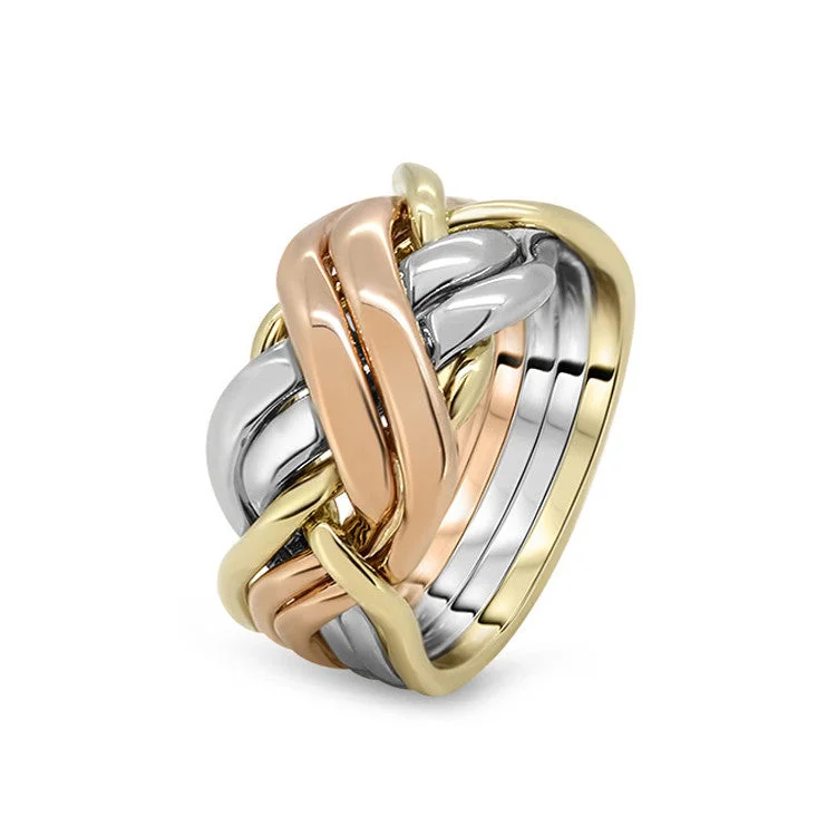 Puzzle rings with a mermaid motif for a fantasy lookMens Gold 6BRX-M