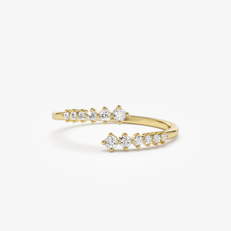 Signature - Design Women's Diamond Rings with a Brand - Specific Pattern and High - Quality Diamonds14K Gold Wrapped Diamond Ring Signature - Design Women's Diamond Rings with a Brand - Specific Pattern and High - Quality Diamonds14K Gold Wrapped Diamond Ring