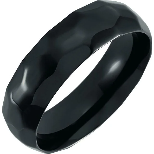Men's music - note rings for musiciansTitanium Black 7 mm Domed Band