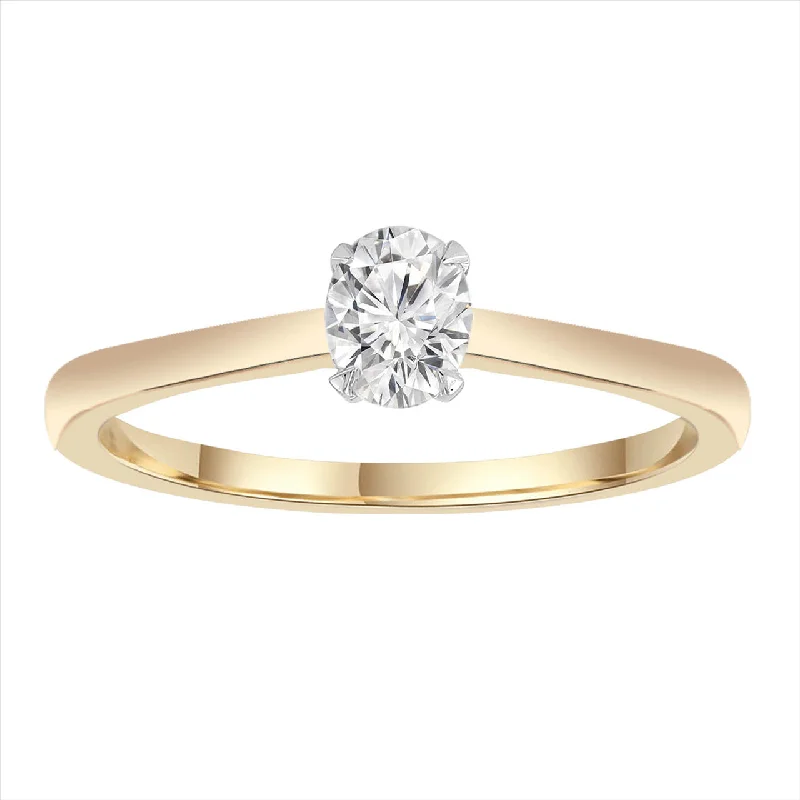 Tennis - Style Women's Diamond Rings with a Continuous Row of Diamonds for a Classic and Versatile Look9ct Yellow Gold 0.30Ct HI/I1 Oval Diamond Ring Tennis - Style Women's Diamond Rings with a Continuous Row of Diamonds for a Classic and Versatile Look9ct Yellow Gold 0.30Ct HI/I1 Oval Diamond Ring