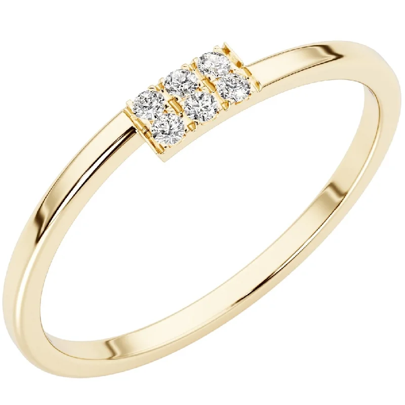 Women's Diamond Rings with Amethyst and Diamond Combinations for a Purple - Hued Elegance14k Gold Plated Sterling Silver Lab Diamond 1/20 ct Stacking Ring Band Women's Diamond Rings with Amethyst and Diamond Combinations for a Purple - Hued Elegance14k Gold Plated Sterling Silver Lab Diamond 1/20 ct Stacking Ring Band