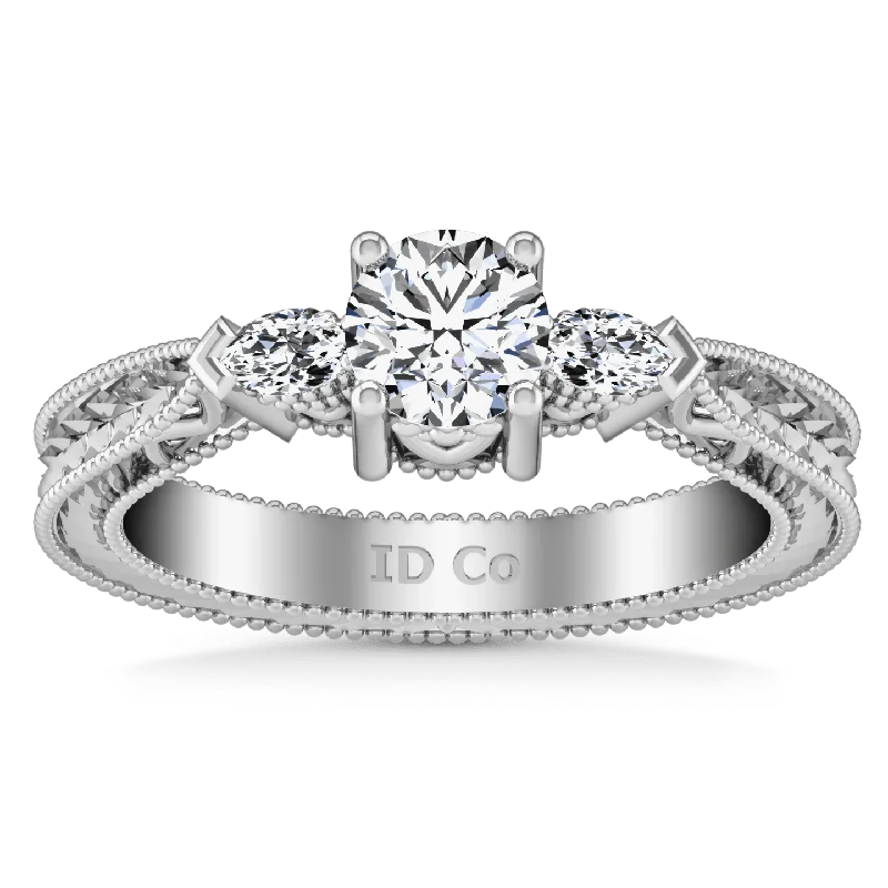 Stackable Gemstone Rings for Women in Amethyst, Sapphire, and EmeraldRound Diamond Three Stone Engagement Ring Haven 14K White Gold Stackable Gemstone Rings for Women in Amethyst, Sapphire, and EmeraldRound Diamond Three Stone Engagement Ring Haven 14K White Gold