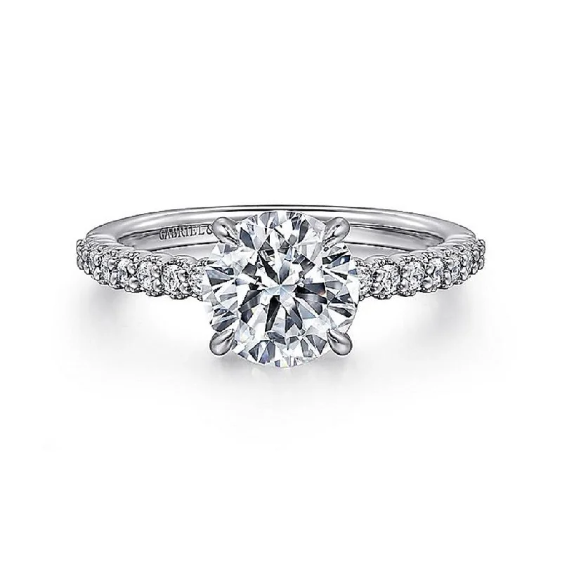 Women's Solitaire Diamond Rings with Round - Cut Diamonds and Platinum Settings for an Elegant Engagement14K White Gold 'Krete' Classic Round Diamond Engagement Ring Women's Solitaire Diamond Rings with Round - Cut Diamonds and Platinum Settings for an Elegant Engagement14K White Gold 'Krete' Classic Round Diamond Engagement Ring