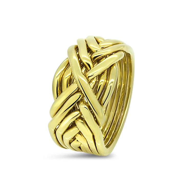 Puzzle rings with a phoenix motif for rebirth and renewalMens Gold 8T-M