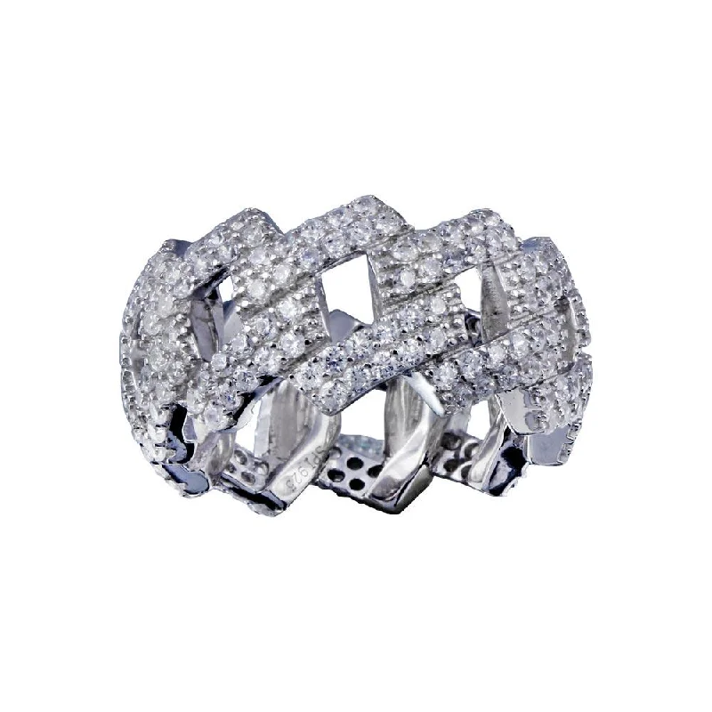 Men's silicone fitness rings for active lifestylesRhodium Plated 925 Sterling Silver CZ Curb Eternity Band Ring - SLR00001 Men's silicone fitness rings for active lifestylesRhodium Plated 925 Sterling Silver CZ Curb Eternity Band Ring - SLR00001