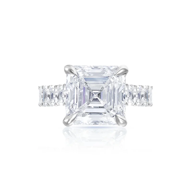 Adjustable Women's Diamond Rings with a Flexible Band for a Comfortable and Custom Fit11 Carats Asscher Cut Lab Grown Diamond Engagement Ring. IGI Certified Adjustable Women's Diamond Rings with a Flexible Band for a Comfortable and Custom Fit11 Carats Asscher Cut Lab Grown Diamond Engagement Ring. IGI Certified