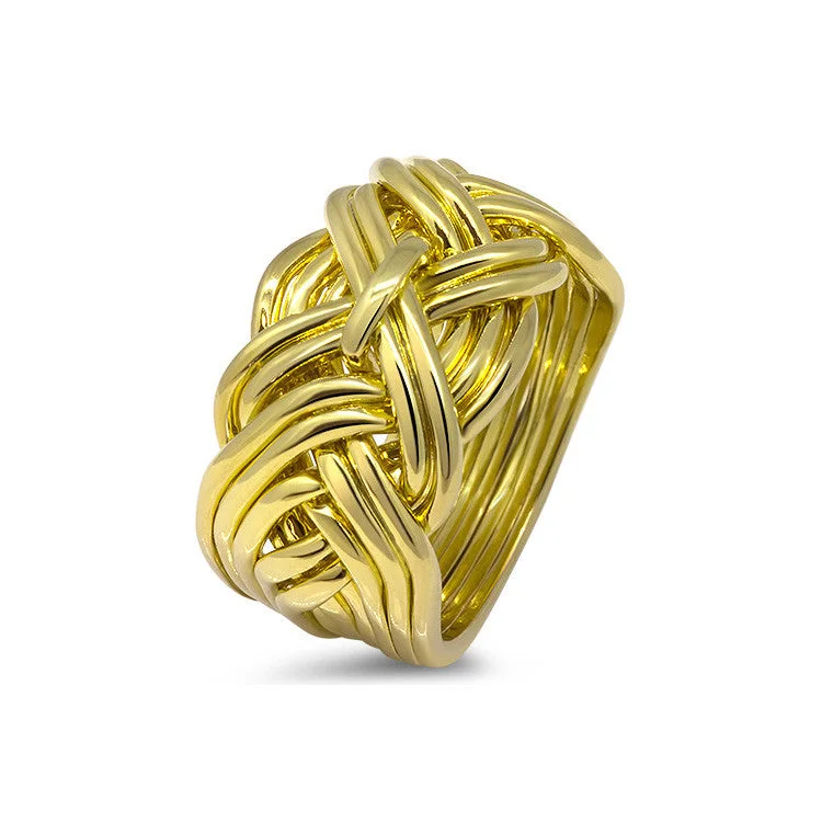 Puzzle rings with a geometric pattern for a modern aestheticMens Gold 11WD-M
