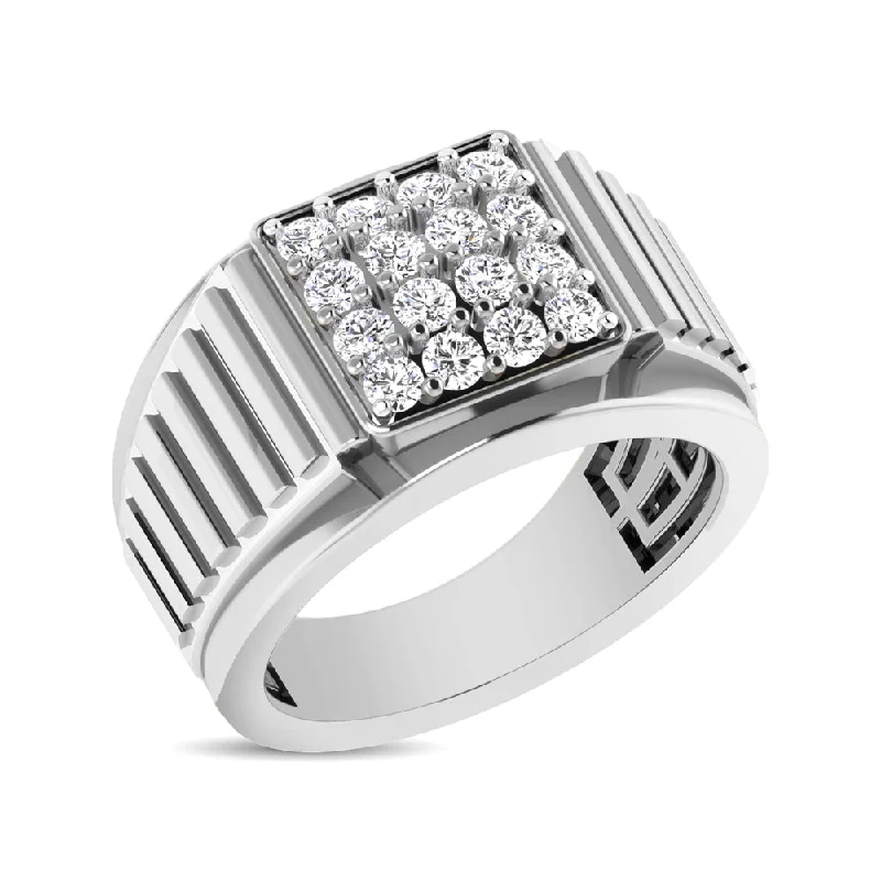 Channel - Set Women's Diamond Rings with Diamonds Securely Held in a Metal Groove for Durability10K White Gold 1 Ct.Tw. Diamond Men's Fashion Ring Channel - Set Women's Diamond Rings with Diamonds Securely Held in a Metal Groove for Durability10K White Gold 1 Ct.Tw. Diamond Men's Fashion Ring